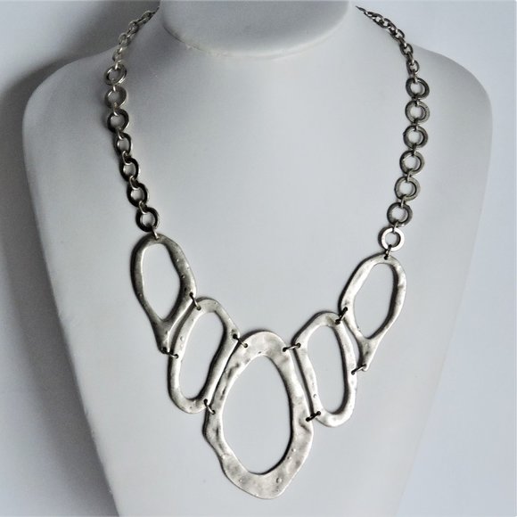 SAZZU Necklace Montreal Designer Silver Metal - Picture 1 of 4